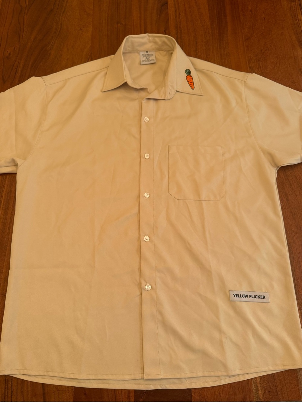 Yellow Flicker - Short Sleeve Casual Button Down - Medium